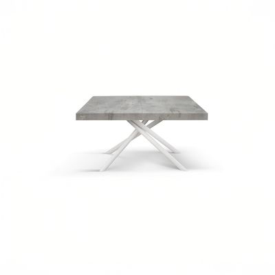Tavolo Rettangolare Allungabile in Laminato Grigio Cemento