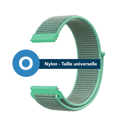 Bracelet en nylon - Menthe verte - Taille universelle (enfant/ado/adulte) - 20 mm