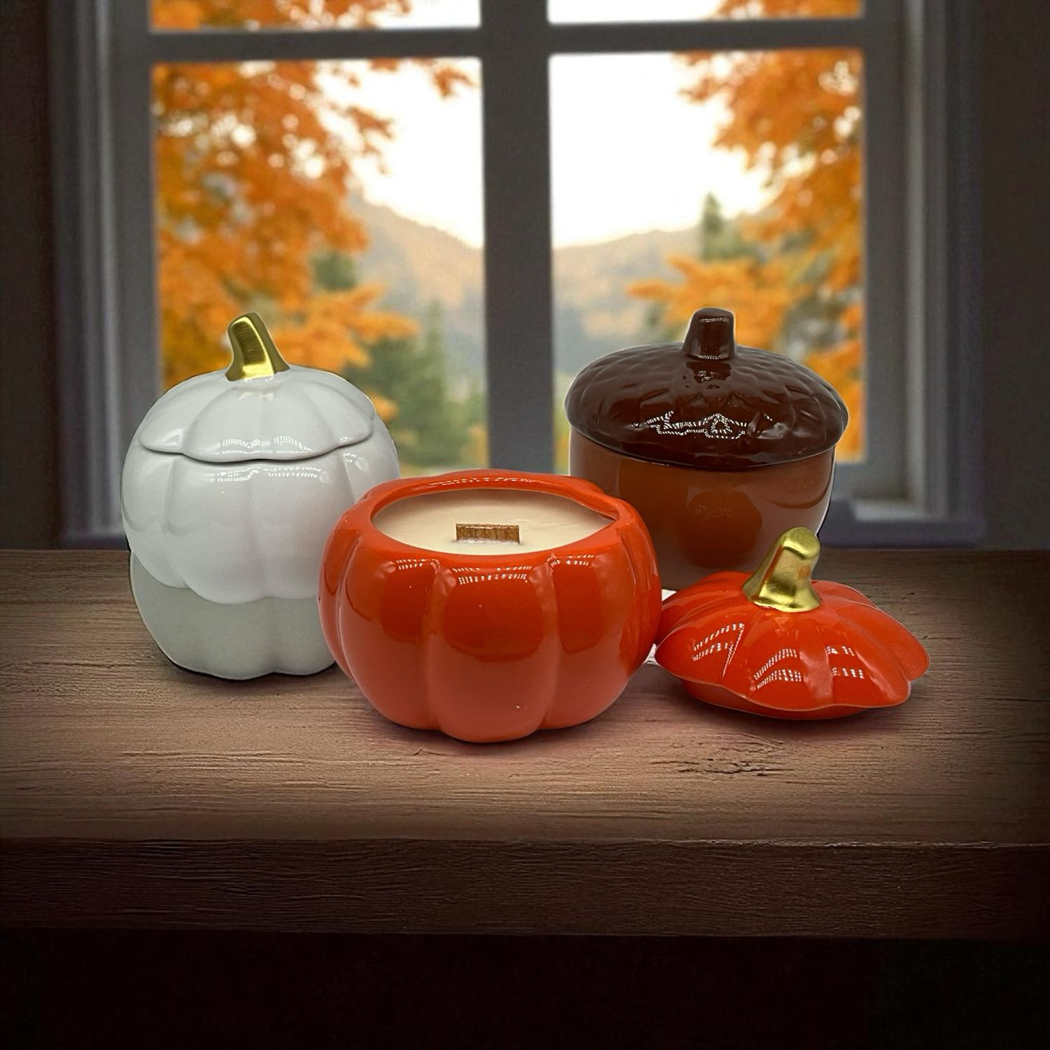 1-A.) 2 Pumpkin + 1 Acorn Candle Raffle
