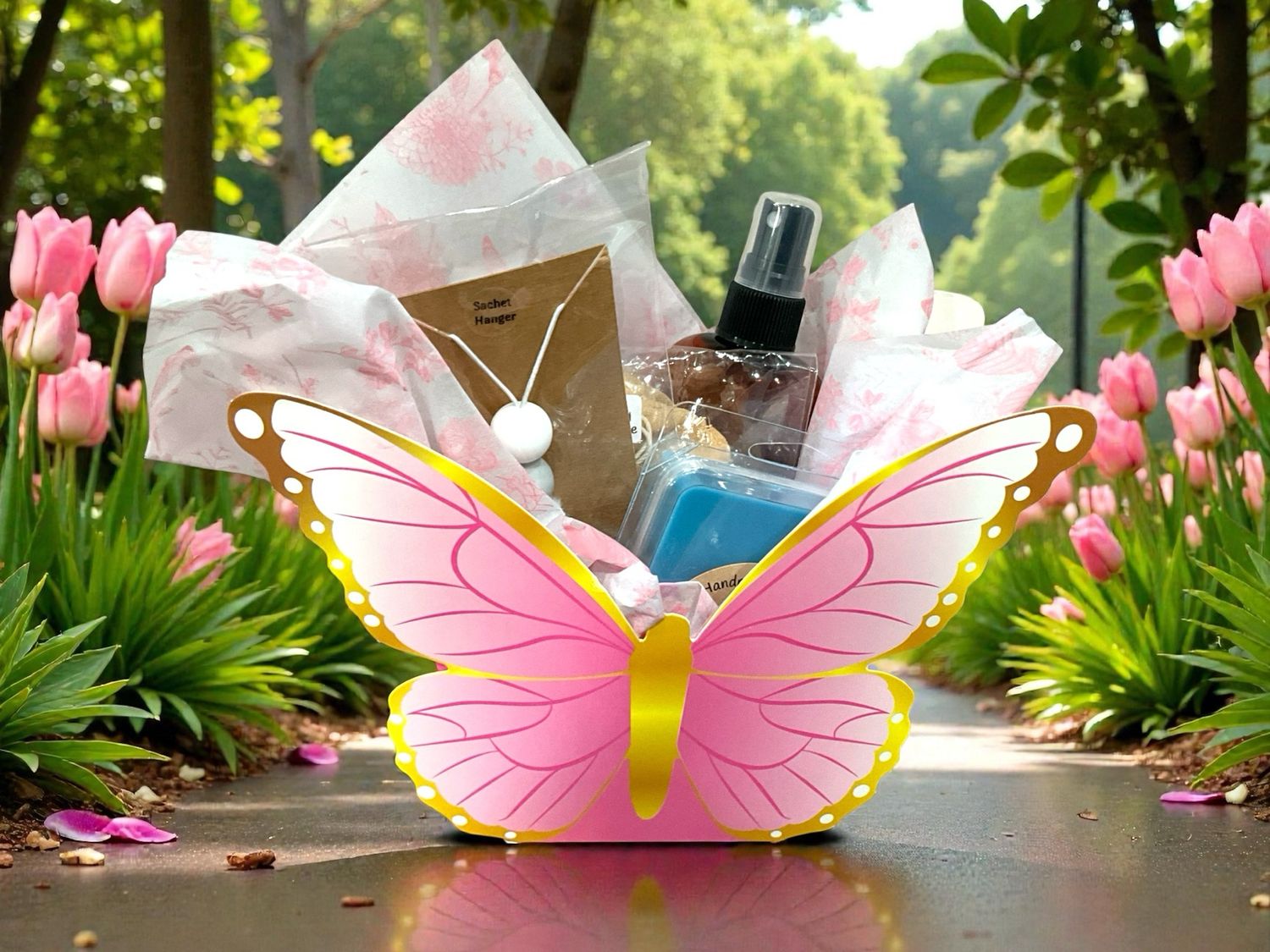 7.) Butterfly Gift Set(Room Spray + Wax Melt + Sachet Bag + Bow Sachet Hanger)