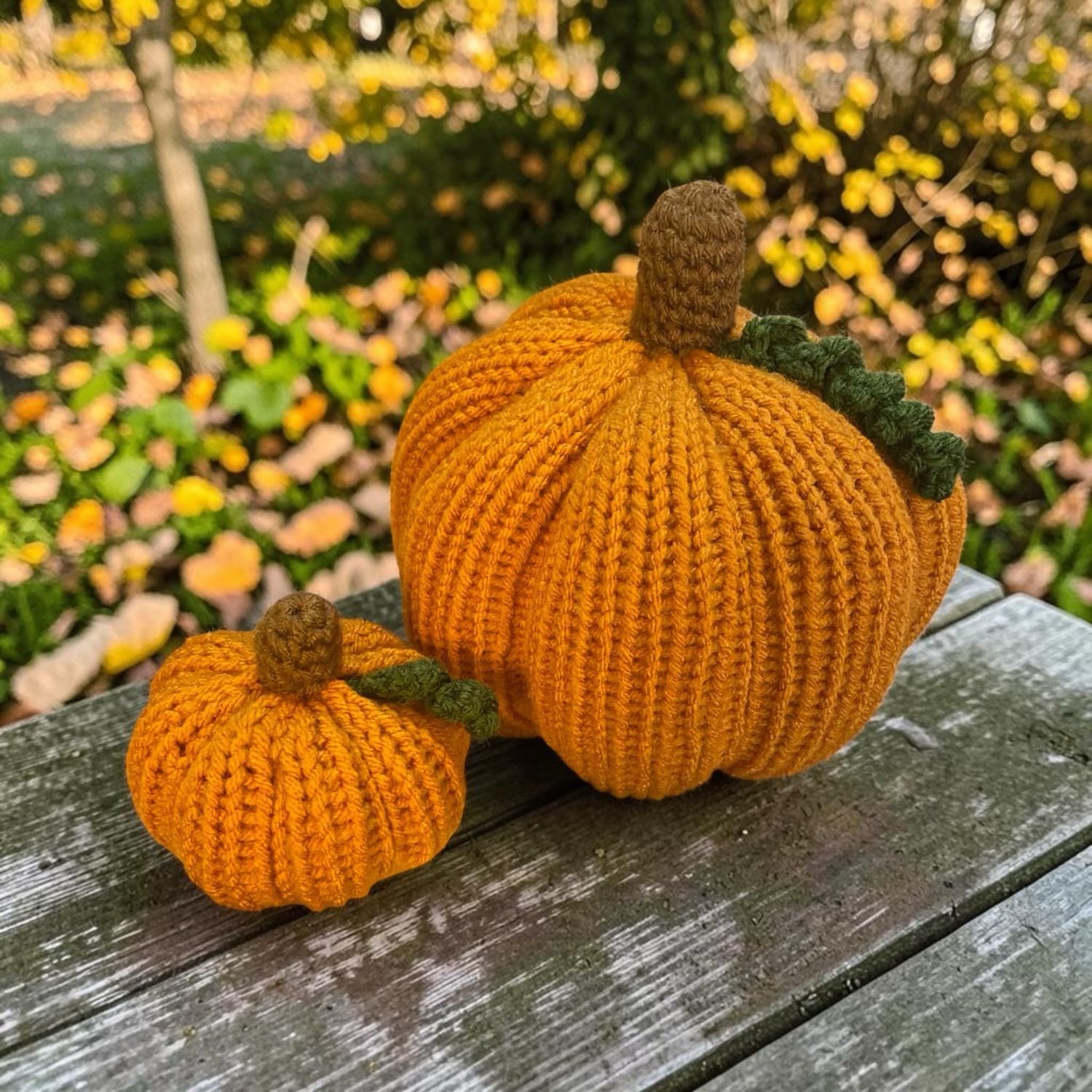 1.) Knitted Decorative Plush Pumpkin Sets