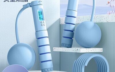 Smart electronic counting adult fitness skipping rope