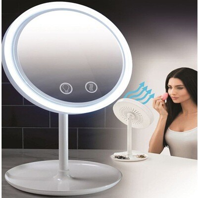 Belt Fan LED Lamp Tabletop Sweat-free Makeup Mirror