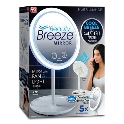Belt Fan LED Lamp Tabletop Sweat-free Makeup Mirror