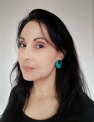 Green and Black Statement Stud
