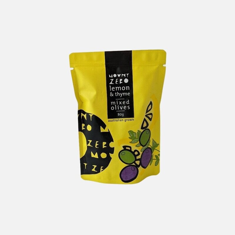Mount Zero Lemon & Thyme Olives 80g