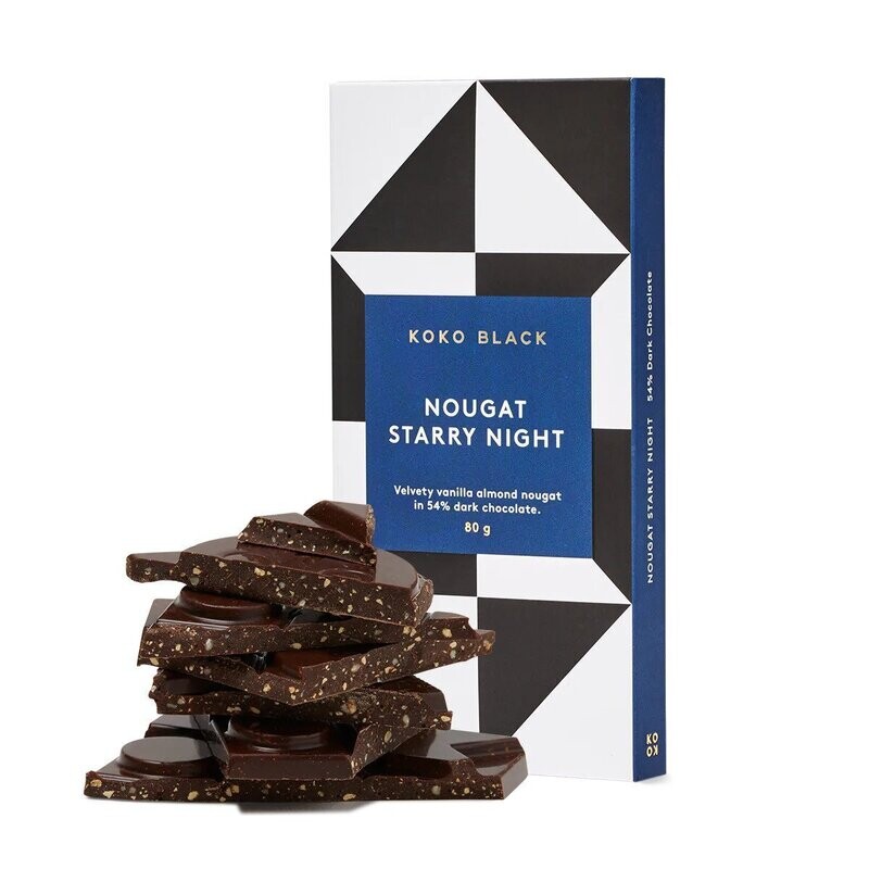 Koko Black Nougat Starry Night Dark Chocolate Block 80g