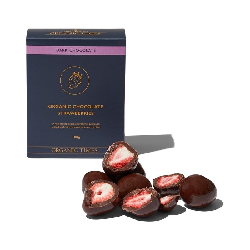 Organic Times Chocolate Strawberries Dark Chocolate