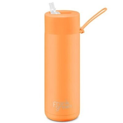 Frank Green Straw Lid 595 ml Neon Orange Ceramic Reusable Bottle