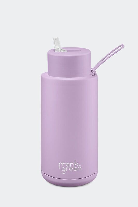 Frank Green Straw Lid 1 Litre   Lilac Ceramic Reusable Bottle