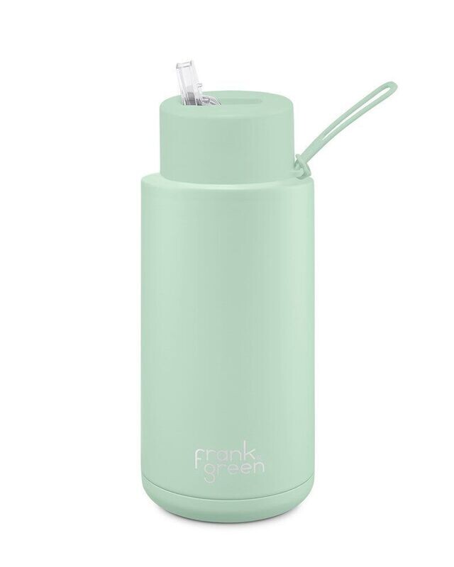 Frank Green Straw Lid 1 Litre  Mint Gelato Ceramic Reusable Bottle