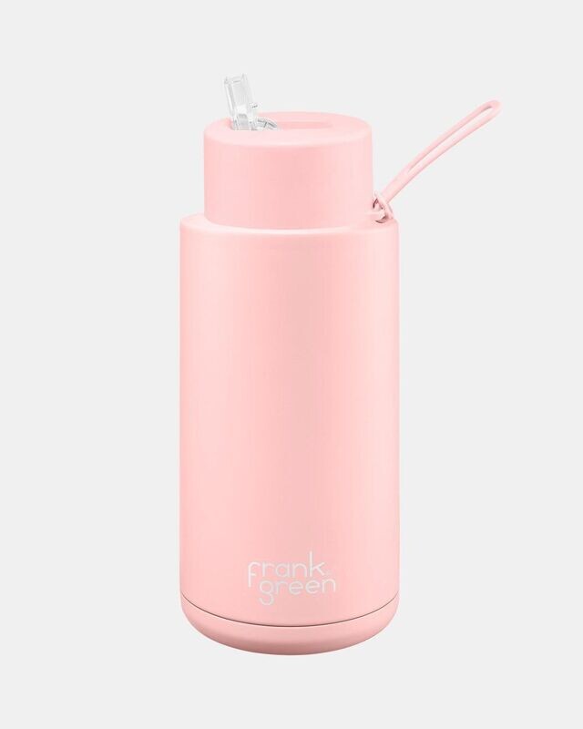 Frank Green Straw Lid 1 Litre   Blushed Ceramic Reusable Bottle