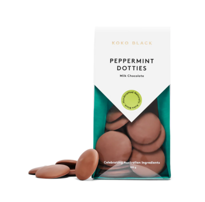 Koko Black Peppermint Dotties Milk Chocolate 100g