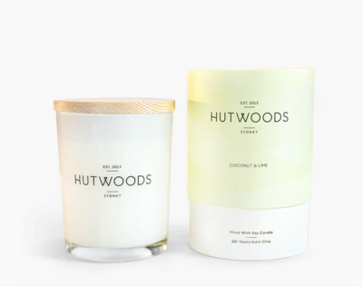 Hutwoods - Coconut & Lime, 60+ Burn Time Candle