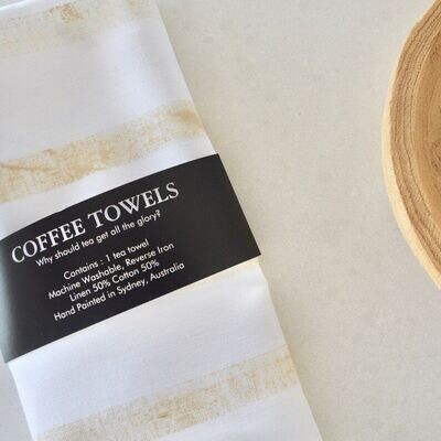 Coffee Towel - Gold Stripe