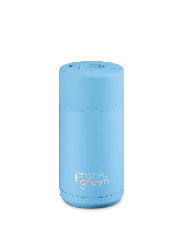 Frank Green Button Lid 12oz/355ml  Light Blue Original Reusable Cup