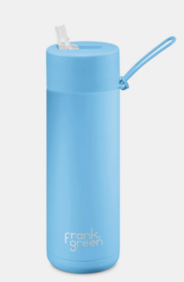 Frank Green Straw Lid 595 ml Light Blue Ceramic Reusable Bottle