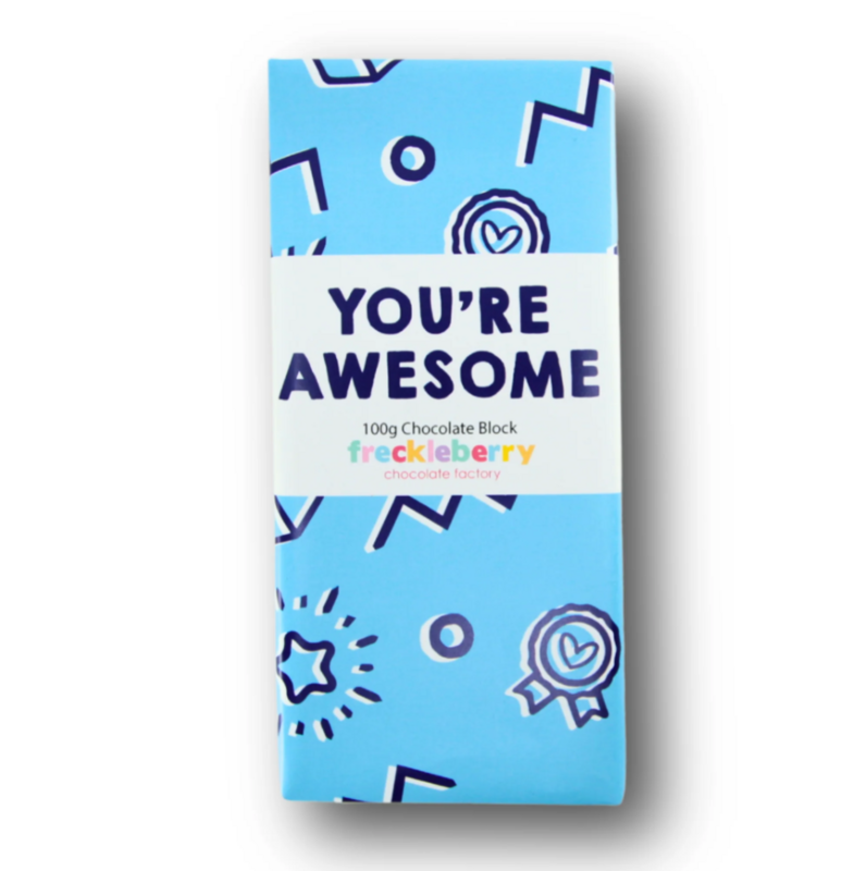 Freckleberry - 'You're Awesome' Belgian Milk Block Freckleberry - 'You're Awesome' Belgian Milk Block