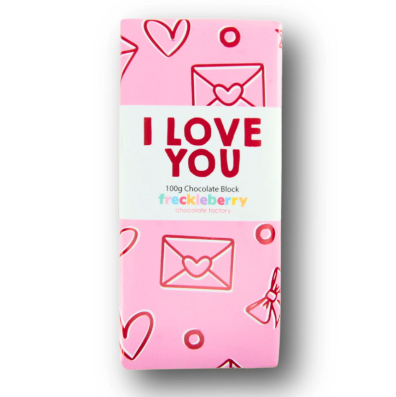 Freckleberry - 'I Love You' Belgian Milk Block Freckleberry - 'I Love You' Belgian Milk Block