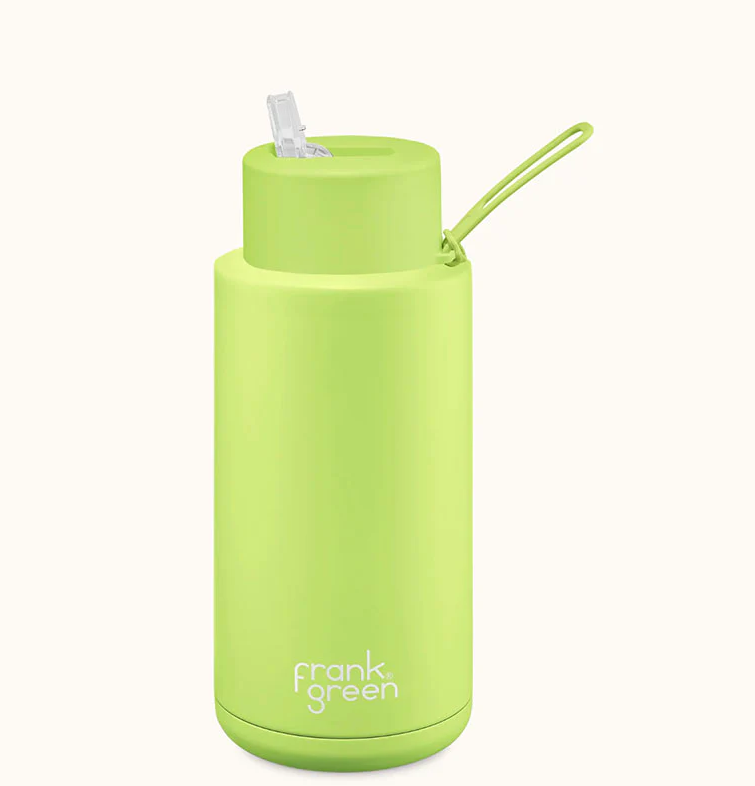 Frank Green Straw Lid 1 Litre   Pistachio Ceramic Reusable Bottle