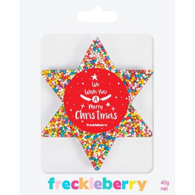 Freckleberry - Christmas Freckle Star - Merry Christmas: White Chocolate