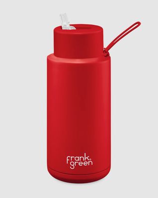 Frank Green Straw Lid 1 Litre   Atomic Red Ceramic Reusable Bottle