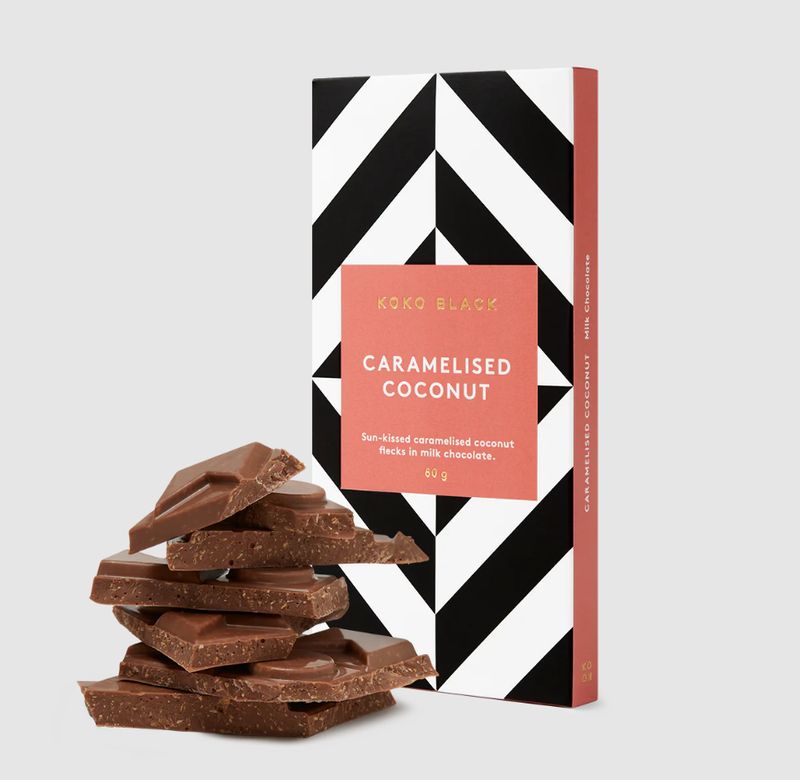 Koko Black Caramelised Coconut Milk Chocolate Block 80g