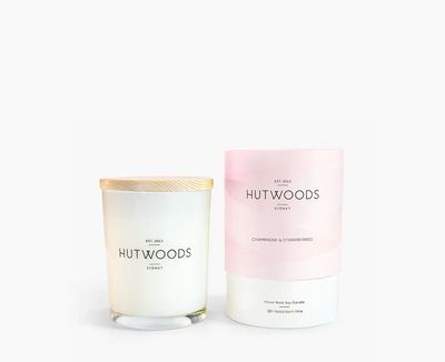 Hutwoods -  Champagne & Strawberry, 30+ Burn Time Candle