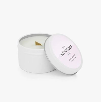 Hutwoods - Lychee & Peony, Travel Candle, 25 hour Burn Time Hutwoods - Lychee & Peony, Travel Candle, 25 hour Burn Time