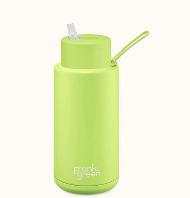 Frank Green Straw Lid 1 Litre Pistachio Ceramic Reusable Bottle Frank Green Straw Lid 1 Litre Pistachio Ceramic Reusable Bottle