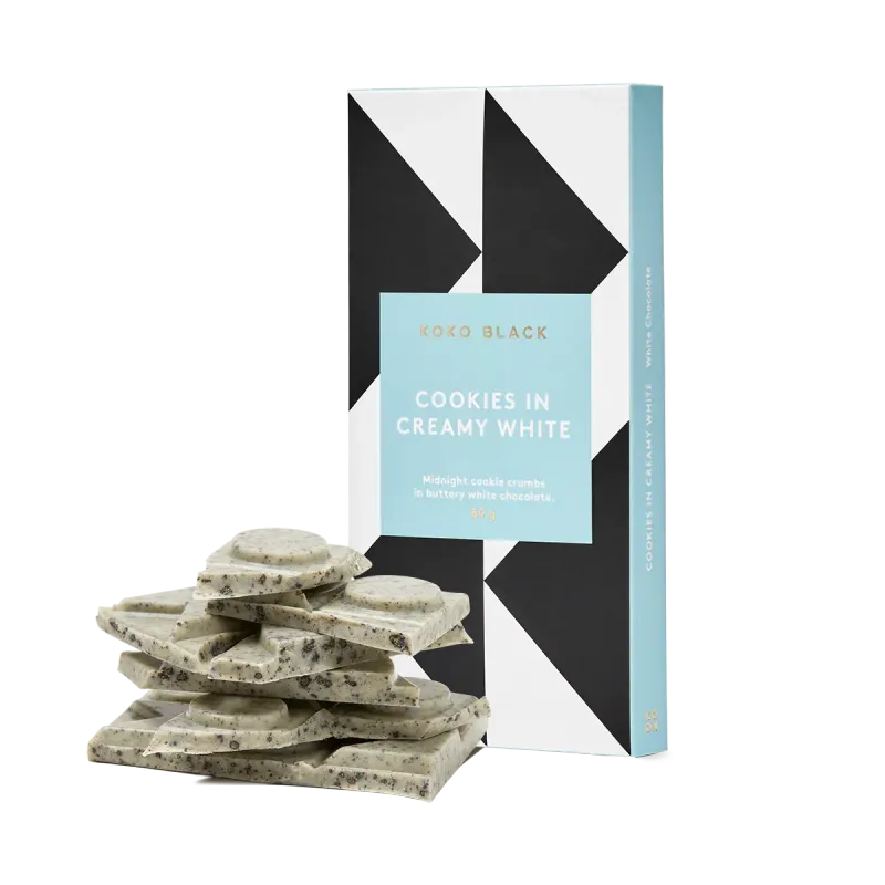 Koko Black Cookies In Creamy White Block 80g Koko Black Cookies In Creamy White Block 80g