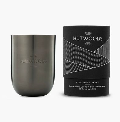Hutwoods -  Wood Sage & Sea Salt,  80 hour Burn Time Candle