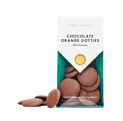 Koko Black Chocolate Orange Dotties Milk Chocolate 100g