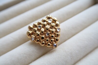 Vintage YVES SAINT LAURENT heart shape with rhinestones pin