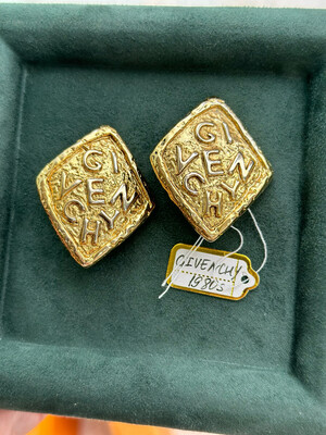 Givenchy diamond-shaped logo earrings, 1980s