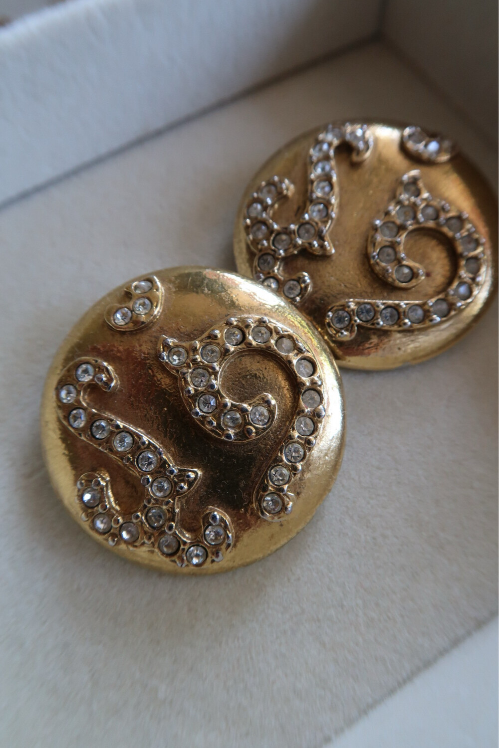 Vintage YVES SAINT LAURENT crystal earrings