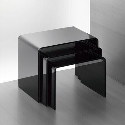 ​3-Satztisch High Gloss schwarz
