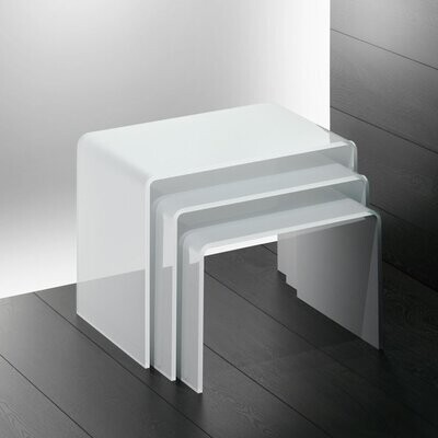 ​3-Satztisch High Gloss weiß