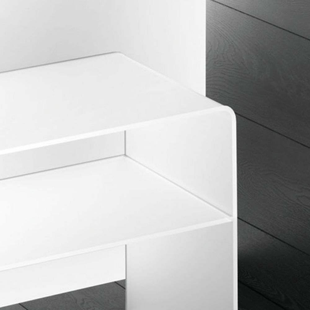 Beistelltisch Agatha Christie, weiß satiniert