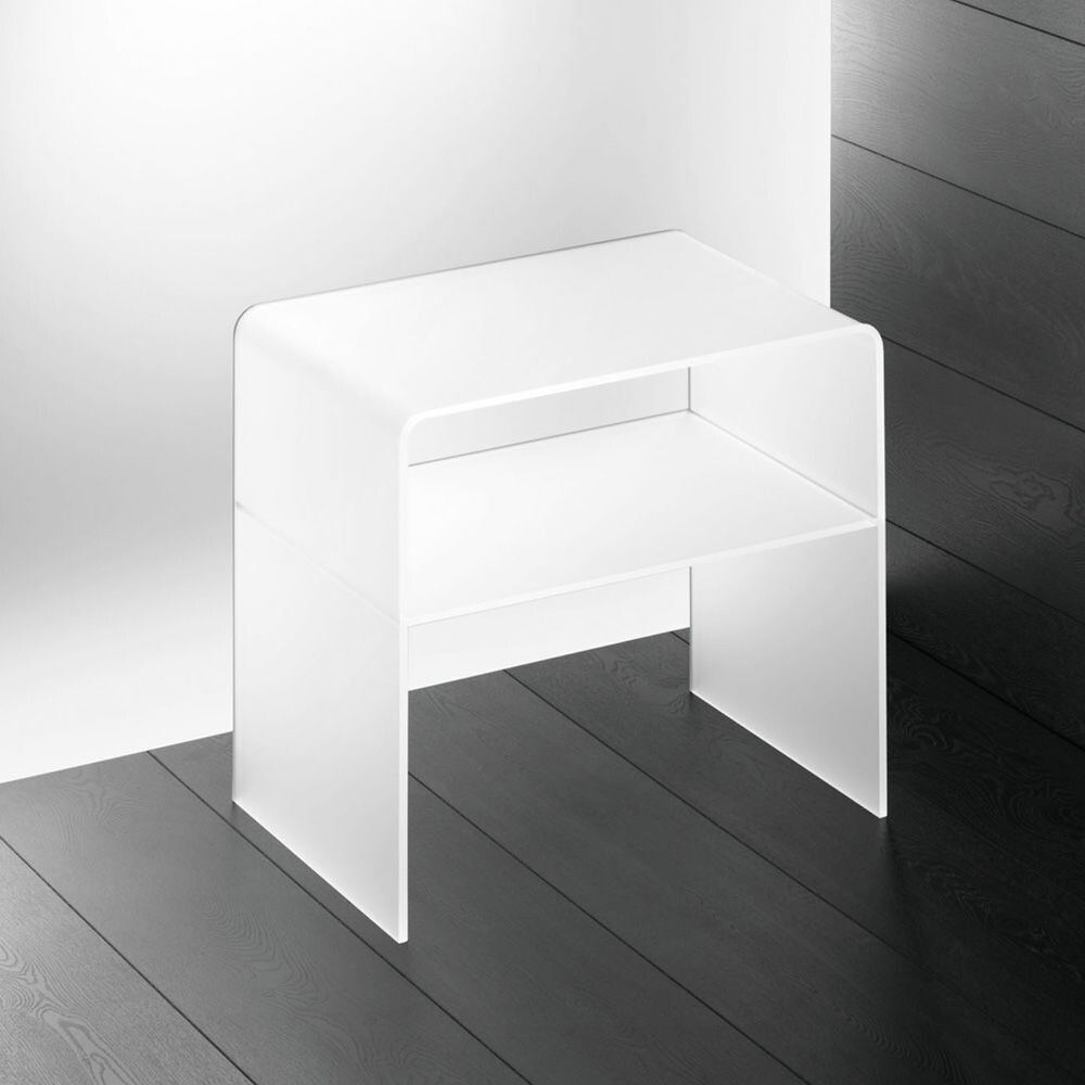 Beistelltisch Agatha Christie, weiß satiniert