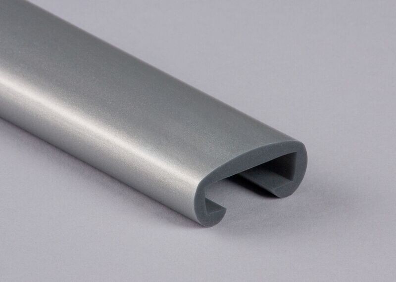 Kunststoffhandlauf für 30 x 8mm, weißaluminium