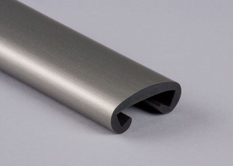 Kunststoffhandlauf für 35 x 8mm, graualuminium