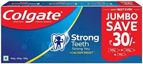 Colgate Strong Teeth Cavity Protection Toothpaste, Colgate Toothpaste with Calcium Boost, 500gm Saver Pack, India&#39;s No.1 Toothpaste
26%
off