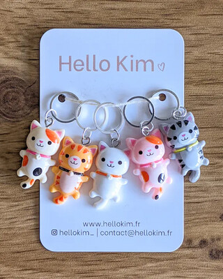 Hello Kim - Petits chats - Anneaux marqueurs de maille