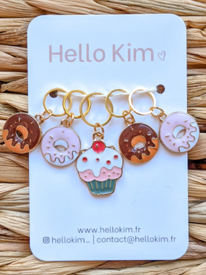 Hello Kim - Donuts - Stitch Marker Rings (marqueurs de mailles)