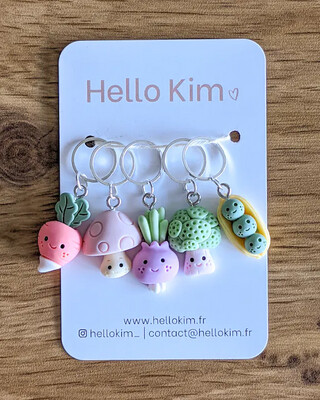 Hello Kim - Petits légumes - Anneaux marqueurs de maille
