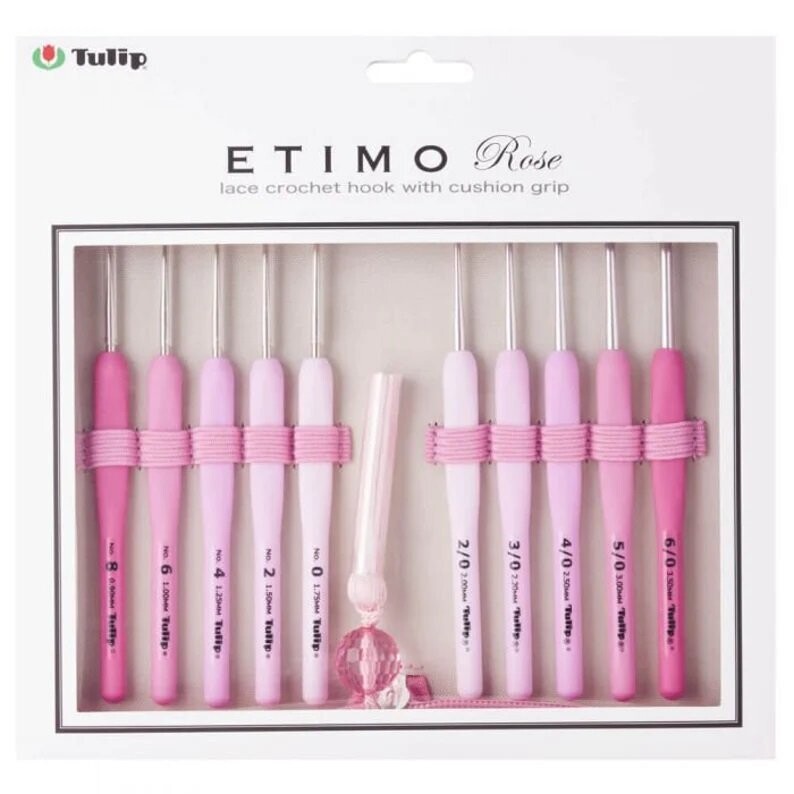 Set ETIMO Rose TULIP crochets ergonomiques  LACE de 0.9 mm à 3,5 mm