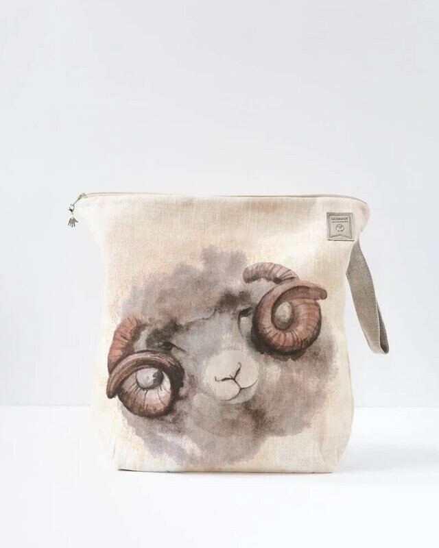 Sac de projet Majestueux mouton mérino avec fermeture à glissière- fermeture à zip - taille L
