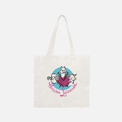 Sac fourre-tout uni Passion Laineuse - 100% coton - grand format