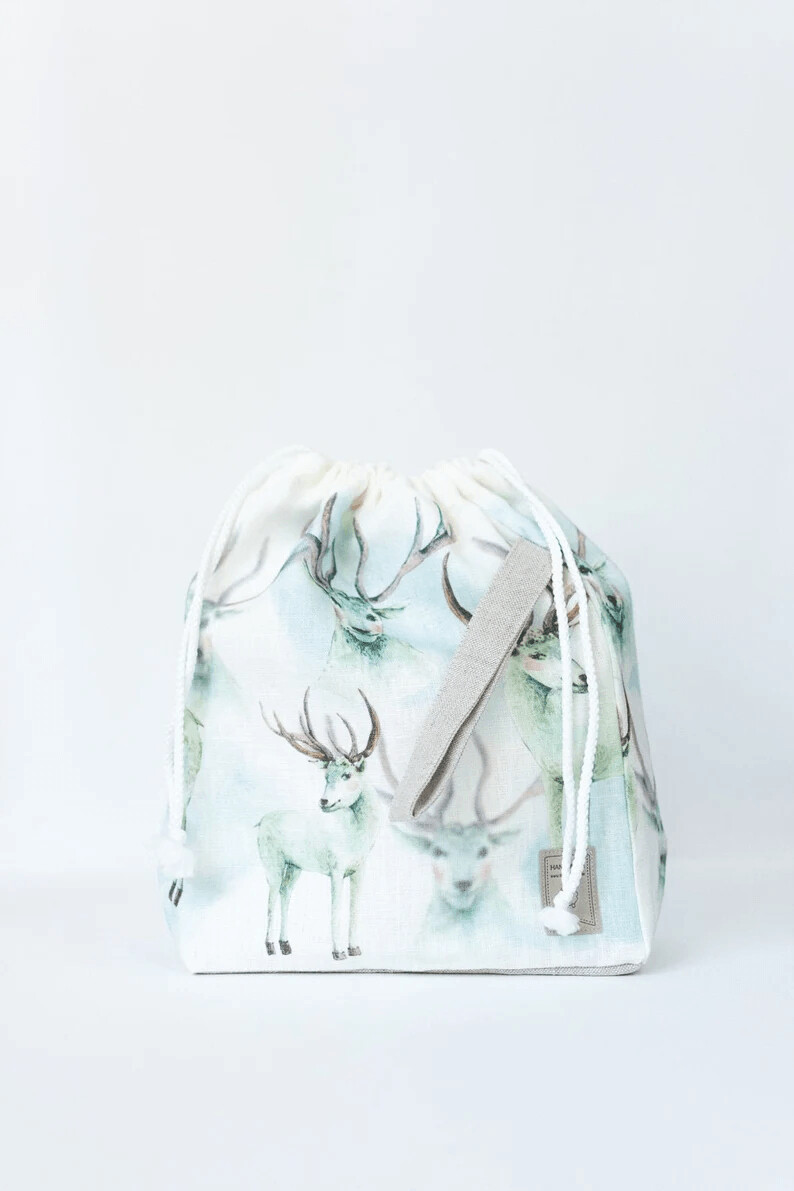 Sac de tricot - Cerfs design 1 - fermeture à cordon - taille L